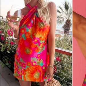 Show Me Your MuMu Jasmine tie mini dress